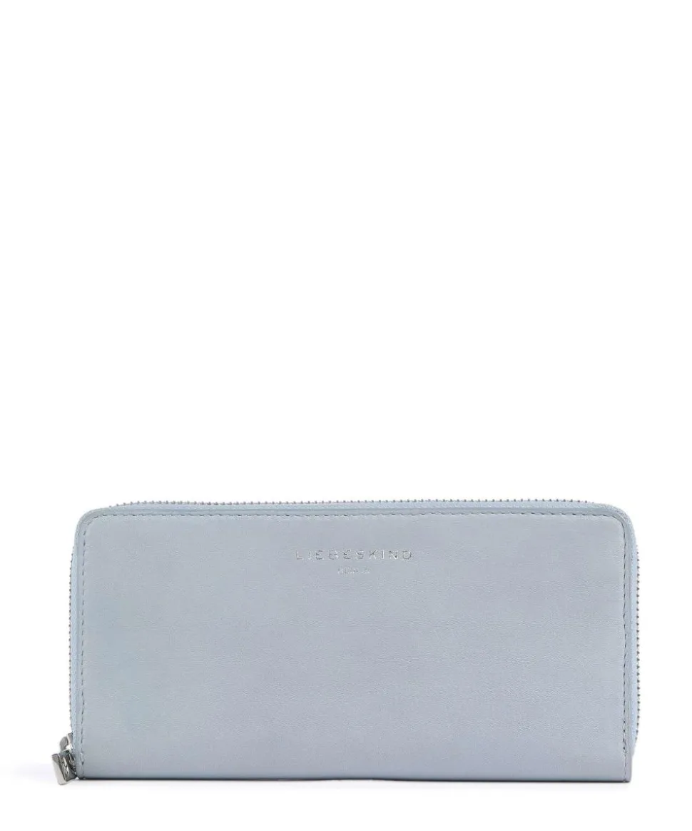 Gigi Sheep Natural L RFID Geldbörse Schafsleder blaugrau