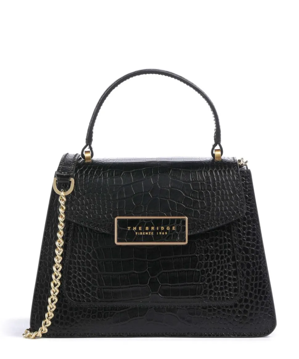 Ginevra Wow Umhängetasche geprägtes Rindsleder schwarz