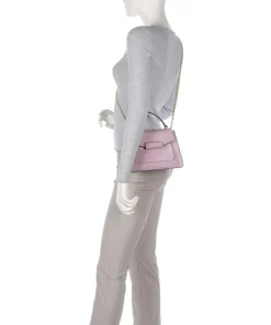 Ginevra Wow Umhängetasche geprägtes Rindsleder lavendel