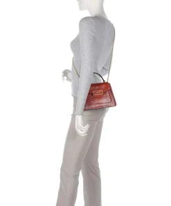 Ginevra Wow Umhängetasche geprägtes Rindsleder braun