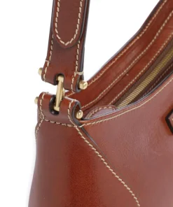 Giorgia Umhängetasche fein genarbtes Rindsleder braun