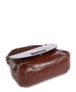 Giorgia Umhängetasche genarbtes Rindsleder dunkelbraun