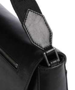 Giulio Kuriertasche fein genarbtes Rindsleder schwarz