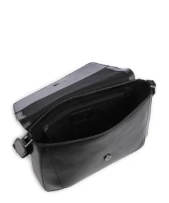 Giulio Kuriertasche fein genarbtes Rindsleder schwarz