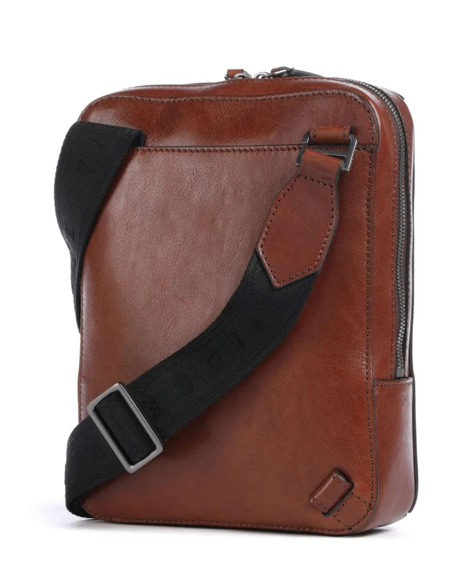 Giulio Umhängetasche fein genarbtes Rindsleder braun