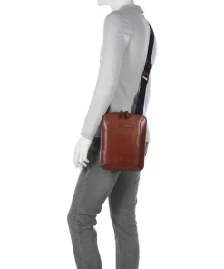 Giulio Umhängetasche fein genarbtes Rindsleder braun