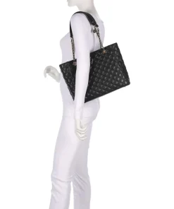 Giully Large Shopper Lederimitat schwarz