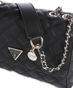 Giully Schultertasche Lederimitat schwarz