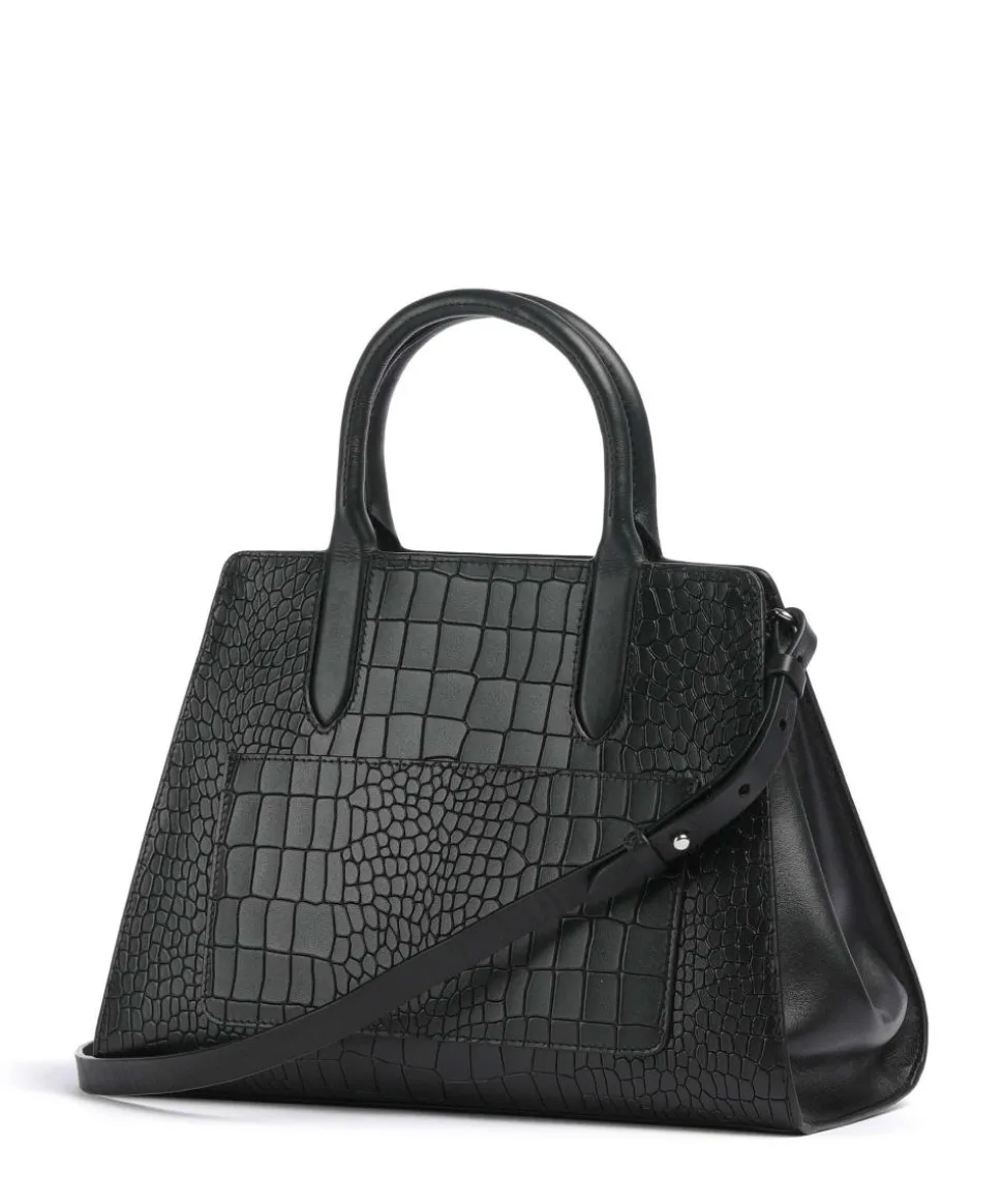 Glasshouse Handtasche geprägtes Rindsleder schwarz