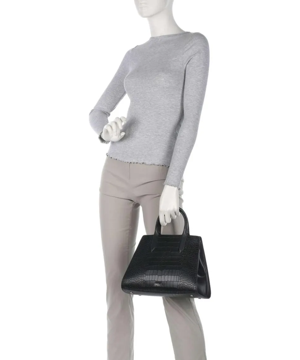 Glasshouse Handtasche geprägtes Rindsleder schwarz