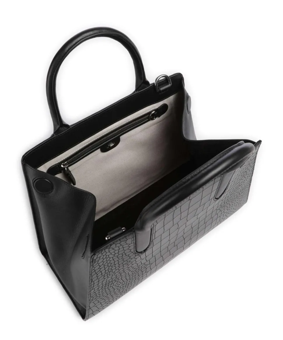 Glasshouse Handtasche geprägtes Rindsleder schwarz