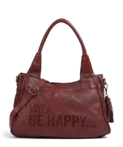 Glücksbrücke 3 Schultertasche genarbtes Rindsleder wein