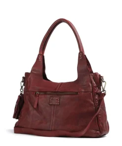 Glücksbrücke 3 Schultertasche genarbtes Rindsleder wein