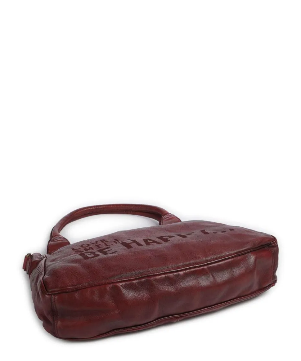 Glücksbrücke 3 Schultertasche genarbtes Rindsleder wein