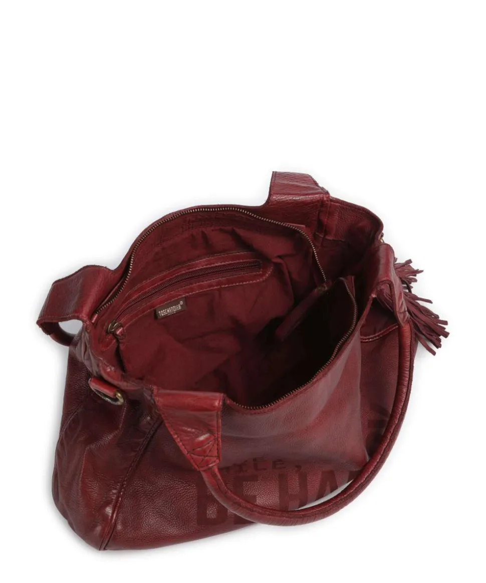 Glücksbrücke 3 Schultertasche genarbtes Rindsleder wein