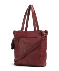 Glücksbrücke 2 Shopper genarbtes Rindsleder wein