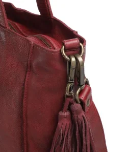 Glücksbrücke 2 Shopper genarbtes Rindsleder wein