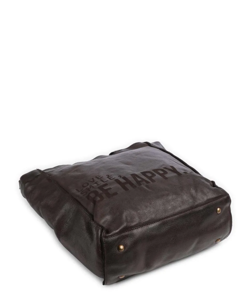 Glücksbrücke 2 Shopper genarbtes Rindsleder mahagoni