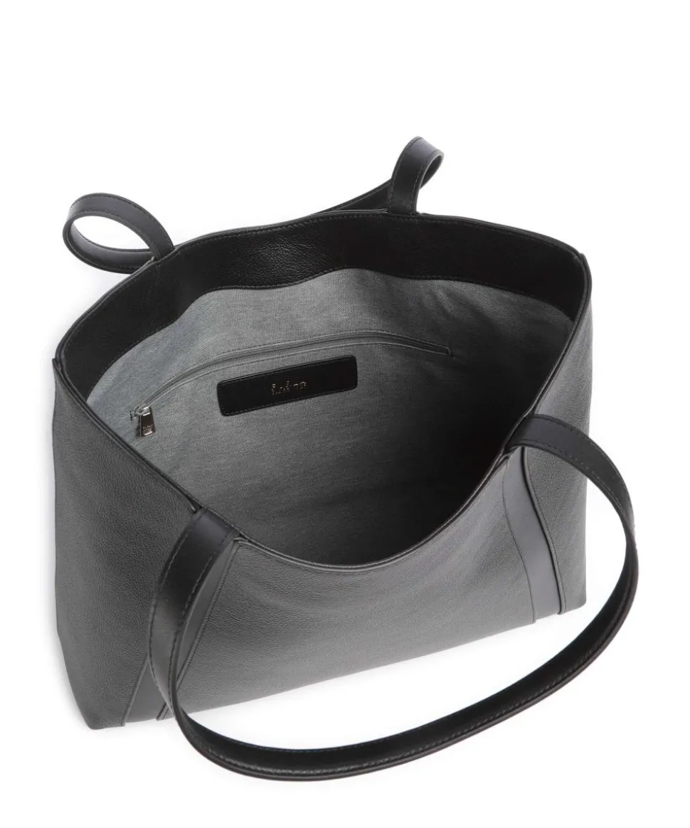 Goccia L Shopper genarbtes Leder schwarz