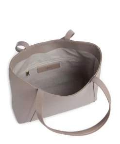 Goccia L Shopper genarbtes Leder taupe