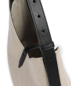 Goccia M Beuteltasche Canvas beige/schwarz