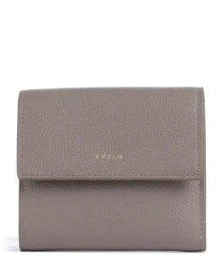 Goccia M Geldbörse genarbtes Leder taupe