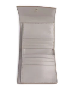 Goccia M Geldbörse genarbtes Leder taupe