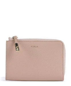 Goccia M Kreditkartenetui genarbtes Leder altrosa