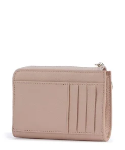 Goccia M Kreditkartenetui genarbtes Leder altrosa