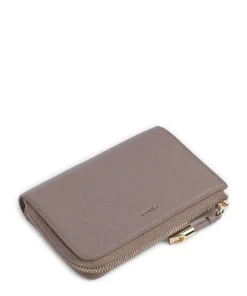 Goccia M Kreditkartenetui genarbtes Leder taupe