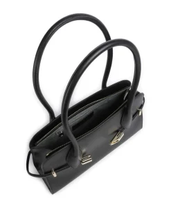 Goccia M Schultertasche fein genarbtes Kalbsleder schwarz