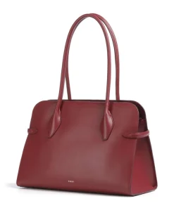 Goccia M Shopper fein genarbtes Kalbsleder dunkelrot