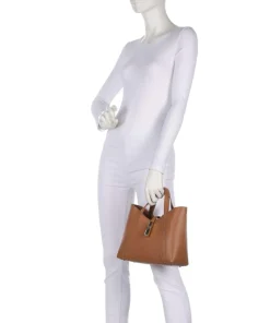 Goccia S Handtasche genarbtes Leder braun