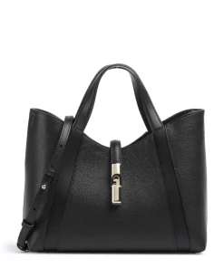 Goccia S Handtasche genarbtes Leder schwarz