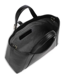 Goccia S Handtasche genarbtes Leder schwarz