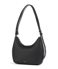 Goccia S Schultertasche genarbtes Kalbsleder schwarz