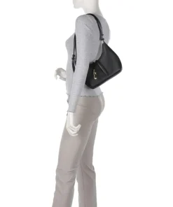 Goccia S Schultertasche genarbtes Kalbsleder schwarz