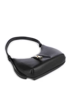 Goccia S Schultertasche genarbtes Kalbsleder schwarz