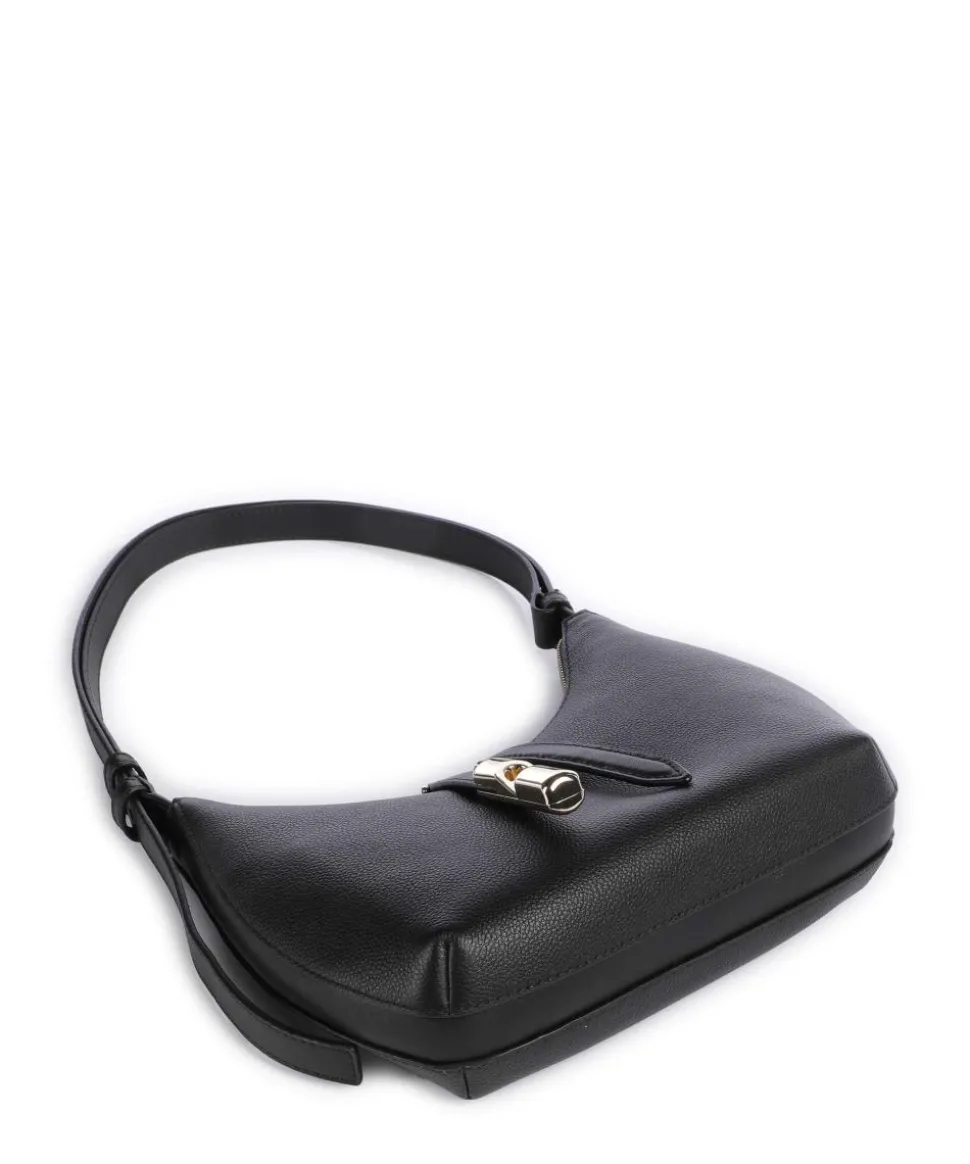 Goccia S Schultertasche genarbtes Kalbsleder schwarz