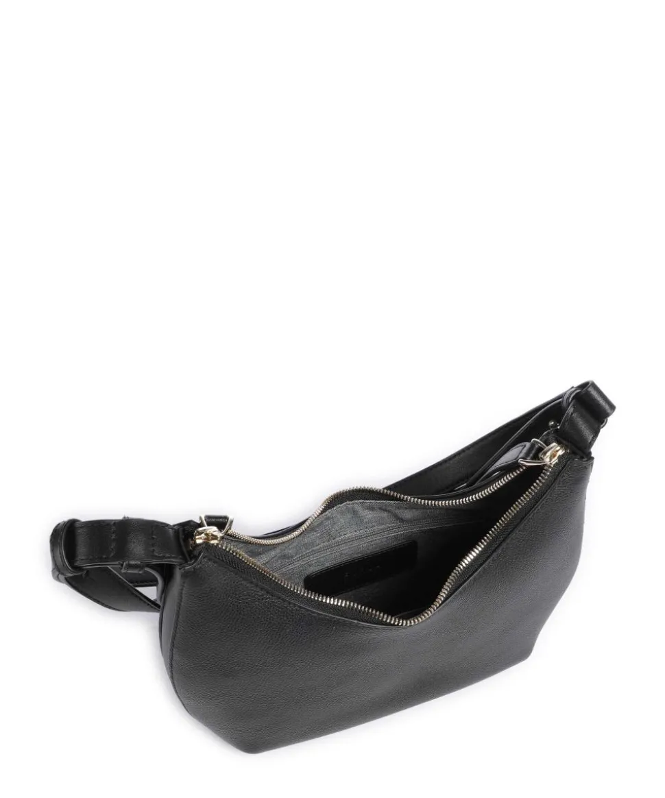 Goccia S Schultertasche genarbtes Kalbsleder schwarz