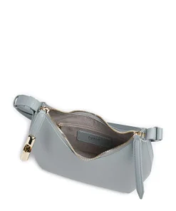 Goccia S Schultertasche genarbtes Kalbsleder blaugrau