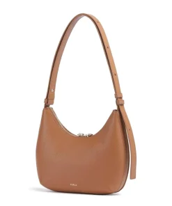 Goccia S Schultertasche genarbtes Kalbsleder braun