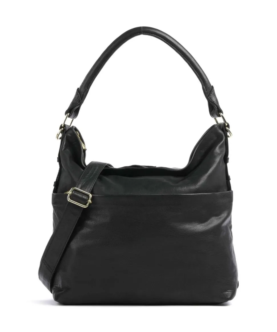 Golden Chic Beuteltasche fein genarbtes Kalbsleder schwarz