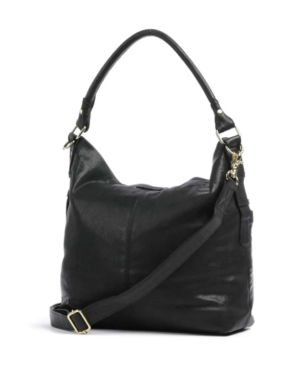 Golden Chic Beuteltasche fein genarbtes Kalbsleder schwarz