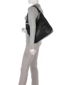 Golden Chic Beuteltasche fein genarbtes Kalbsleder schwarz