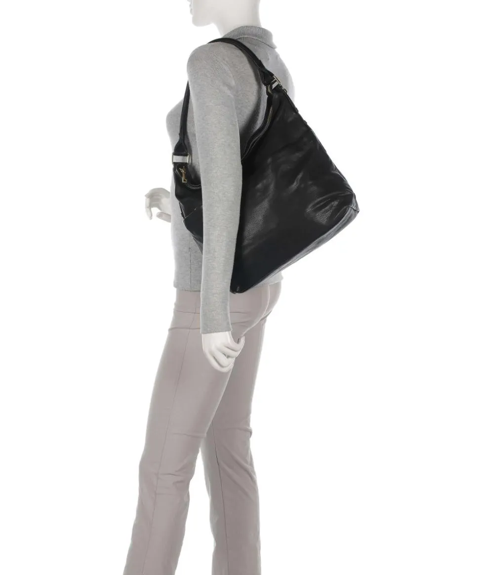 Golden Chic Beuteltasche fein genarbtes Kalbsleder schwarz