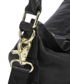 Golden Chic Beuteltasche fein genarbtes Kalbsleder schwarz