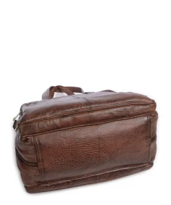 Golden Chic Schultertasche genarbtes Leder braun