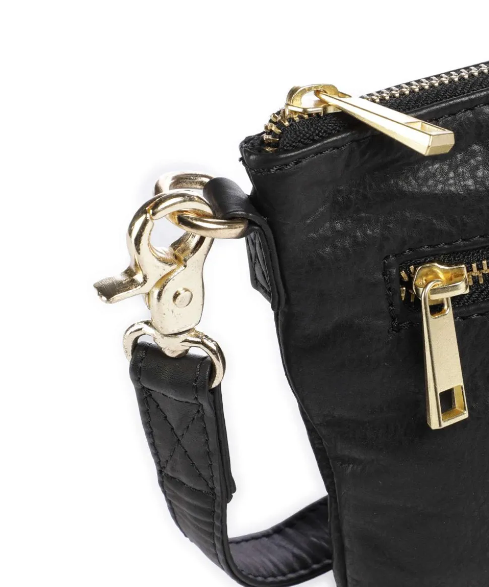 Golden Chic Umhängetasche Leder schwarz