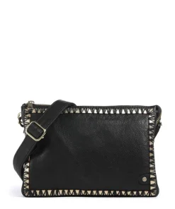 Golden Magic Umhängetasche genarbtes Leder schwarz